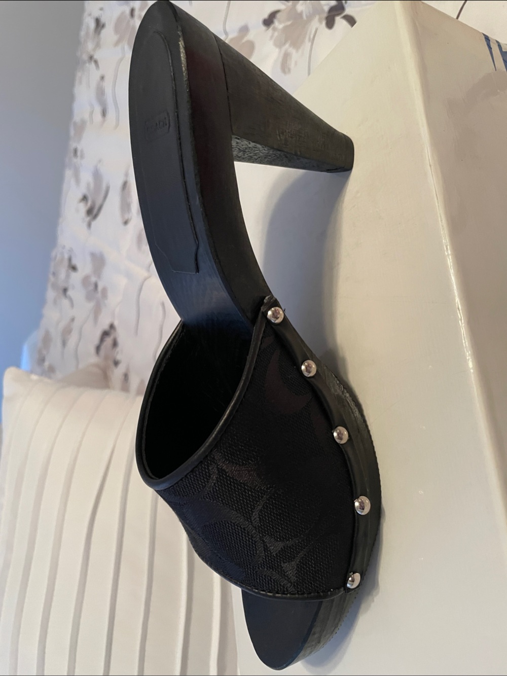 COACH Women's Black Slide Sandals - Picture 5 of 6